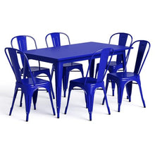 Zedfire 63" x 31" Metal Bistro Table Set – 7 Piece Indoor Outdoor Cafe Seating for Patio or Restaurant