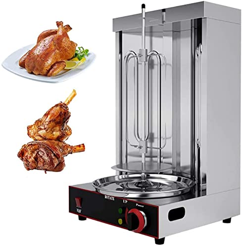 ERoomQ Stainless Steel Gas Broilers Home Rotisserie Oven,Grill Doner Kebab Machine with Temperature Adjustment Switch,50-300℃ (Electric)