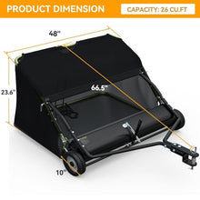 YINTATECH 48in Tow Behind Lawn Sweeper, 26 cu. Ft Leaf Grass Collector