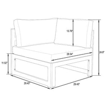 LeisureMod Chelsea 4-Piece Sectional Loveseat Set Black