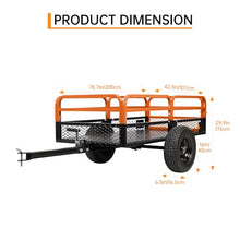 MegaChoice Heavy Duty ATV Dump Cart, 1500 Lbs HD Agricultural Trailer with Removable Sides, 15 Cubic Feet Garden Utility for Tractor Lawn Mower Garden