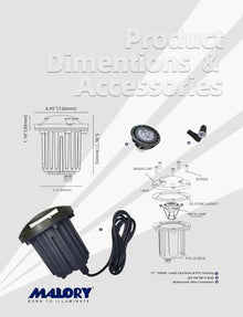 MALORY Low Voltage Landscape Well Lights,（φ126 mm Brass Top Cover 10Pack