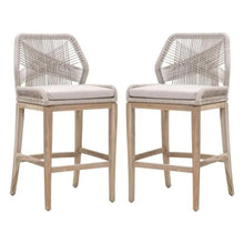 Home Square 30" Fabric Outdoor Barstool Set of 2 Gray