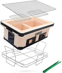 qiuqiu Barbecue Grill Japanese Style BBQ Grill Ceramic Smokeless Indoor Charcoal BBQ Grill Commercial Barbecue Pot Charcoal Stove