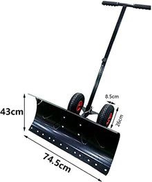 Efficient Snow Shovel with Wheels Snow Shovel with Wheels for Driveway Doorway Heavy Duty Efficient Rolling Snow Plow for Snow Removal Adjustable Handle Anti-Skid Wheels