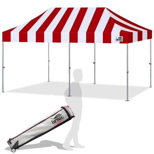 Eurmax USA Superior 10'x20' Pop-up Canopy Tent Commercial Instant,Stripe Red