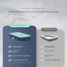 Framed Swimming Pools, Foldable Inflatable-Free Family Swimming Pool, Large Full-Sized Rectangular Pool for Adults Pet Dog, Portable for Backyard Garden Outdoor Water Playing ( 185*138*53cm)
