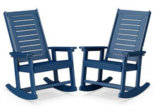 BRIOPAWS Outdoor Rocking Chairs | Set of 2 | Porch Rockers | HDPE Plastic| Blue | Oversized | Patio Rocker Chair | High Back | for Big Man | Weather Resistant | for Outside Deck Balcony Front Backyard