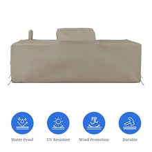 Covers & All Outdoor Kitchen Island Cover, Customize Left Right & Straight Shapes,12 Oz Waterproof UV & Weather Resistant Patio BBQ Grill Island Protector with Handles Air Vents (Beige)