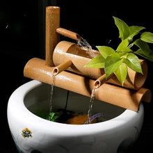GenSDH Handmade Bamboo Fountain, Zen Water Feature with Drinking Spout, Outdoor Garden Water Sprinkler, Feng Shui Ornament with Pump, for Bird Bath, Patio, Balcony, Lawn, Pond,31.5in