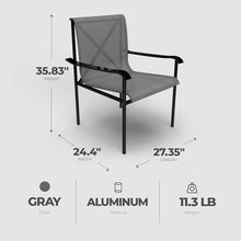 Four Seasons Courtyard Norwalk Patio Dining Arm Chairs, Gray, 4-Pack
