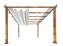 Paragon Outdoor 11' x 11' Florence Aluminum Pergola with Retractable Cream Canopy