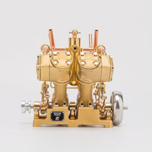 YounggDiy RW-V4 Mini Steam Engine That Runs, Double Cylinder Reciprocating for 90-150cm Steamships, Forward and Reverse Rotation (Boiler Not Included)