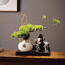AOKLEY Artificial Bonsai Welcome Pine Tree Bonsai Simulation Pine Bonsai Decoration Zen Living Room Decoration Gateway Cabinet Office for Home Office