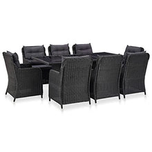 AMBERARD Outdoor Dining Set Black and Dark Grey Furniture Set