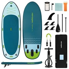 Retrospec Weekender-Crew 16 Extra Wide Inflatable Stand Up Multi Person Paddleboard ArmorStrength PVC iSUP Bundle Aruba Riptide