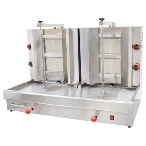 WYDDDARY Commercial Gas Shawarma Grill Machine 2800Pa 2-Station Auto-rotate
