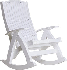 LuxCraft Poly Comfort Rocker Plastic Outdoor Rocking Chair White