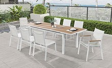 Meridian Furniture 365-T Nizuc Collection Modern | Contemporary Outdoor Patio Extendable Dining Table with Durable Aluminum Frame