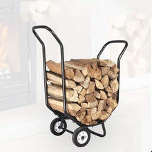 DJVHSRI Movable Firewood Rack with Wheels, Outdoor/Indoor Wrought Iron Firewood Storage Frame, Log Holder for Fireplace,
