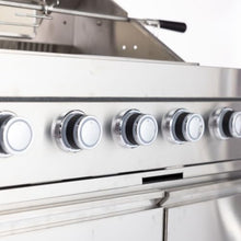 Deluxe Stainless Steel Propane Gas Grill, Outdoor BBQ Grill with Side Burner & Warming Rack, Multi-Burner Cooking Kitchen Islands with Storage Drawers for Backyard Patio Entertaining (Silver)