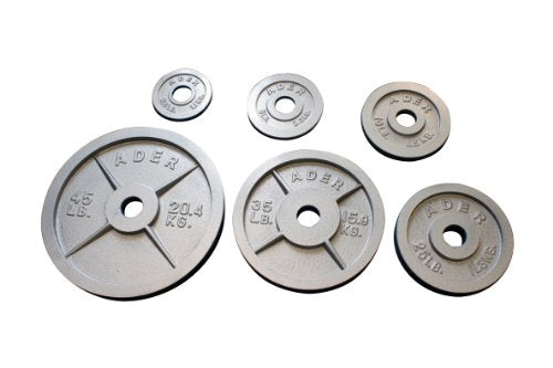 Ader Sporting Goods Olympic Plates (Gray Hammertone Finished, 500 Lb Set) Bar Gray