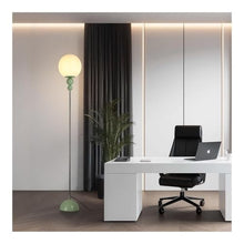 ZHONGCHENGWU Floor Lamp Mid-Century Modern Floor Lamp, 63" Vintage Standing Lamp with Frosted Glass Shade for Bedroom Living Room Office Decor(Green)