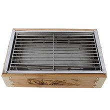 WERTGHJ Barbecue Grill Wooden Box Skewers Stove Outdoor Home Camping Carbon Frame Cookware