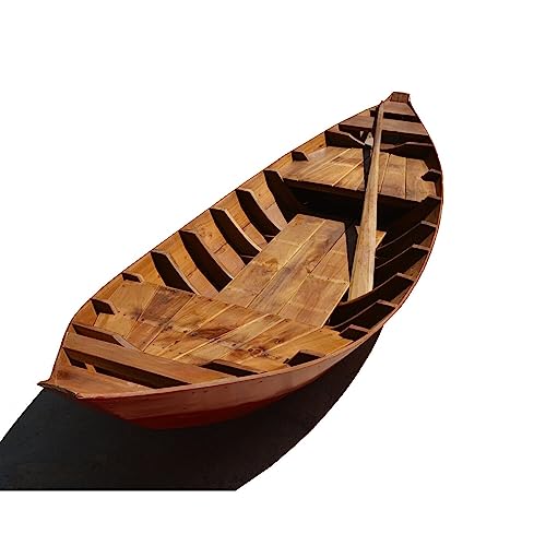 Old Modern Handicrafts South East Asia Sampan Boat Red Bottom