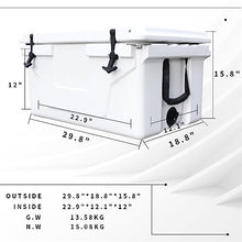 ZCBYBT 65 Quart Outdoor Ice Cooler Box Portable Insulated Ice Chest Box with Wheels for Beach, Drink, Beverage, Camping, Picnic, Fishing Holds Ice Up to 3 Days,White