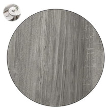 MUGVFVCSQ 20"-40" Round Wooden Dining Table Top, Gray Oak, 100cm/40in (diameter), 2cm (thickness), Solid Wood, Stained, Indoor/Outdoor