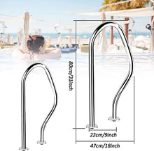BSNANCA Pool Handrails Pool Hand Rail Swimming Pool Handrail, Easy-to-Install, Pool Hand Rail for Garden Backyard Pools and Inground Pools Entrances (Thick 1.2Mm)