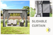 MeetLeisure Meetleisure 11'x11' Outdoor Pergola with Sidewalls - Arched Top Outdoor Pergola with Metal Steel Frame and Textilene Top Canopy, Ideal for BBQ Party & Family Gathering, Grey Top