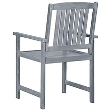 GFMGUEMV Garden Chair Set of 4 Gray Solid Acacia Wood Durable for Outdoor Patio and Balcony Seating with Cushions