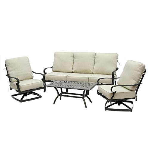 National Outdoor Living Windsor Collection 4-Piece All-Weather Patio Bistro Set Black