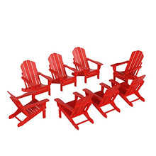 WO WESTIN OUTDOOR HDPE Outdoor Adirondack Folding Chairs Set of 8 Red
