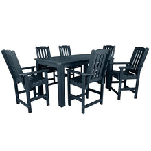 Highwood Lehigh 7pc Rectangular Counter Height Dining Set 72" x 42" Federal Blue
