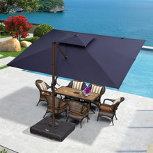 9FTx12FT Patio Umbrella Outdoor Rectangular Cantilever Umbrella with Base