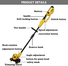 Cordless String Trimmer Edger Household Adjustable Grass Trimmer Electric Lithium Battery String Trimmer Rechargeable Electric Weeder