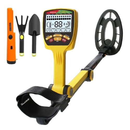 FENOKD Professional Long Range Deep Metal Detector Prospecting for Gold Waterproof Underground Foldable Check High Sensitivity,C