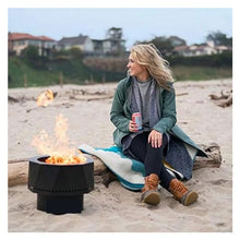 Fire Pit Portable Pellet, Black Outdoor Fireplace,Firepit