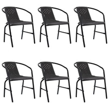LMTYOENFG Outdoor Dining Chairs Set of 6, Stackable Patio Chairs with Black PE Rattan and Steel Frame, Modern Garden Seating for Backyard, Deck, and Porch, Assembly Required