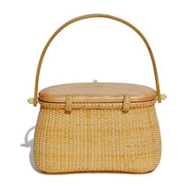 ZYBB Picnic Baskets Hand-Woven Basket Outdoor Vegetable Basket Egg Basket Rattan Fruit Basket 21.5X11x14cm