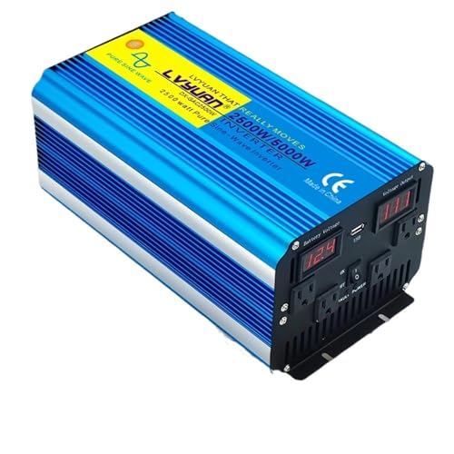 JVPDSLMN 2500W/5000W DC 12V/24V to AC 110V 100V 50Hz/60Hz LED Voltage Display Converter Remote Control US Socket Pure Sine Wave Inverter (Color : 24V 60HZ US)