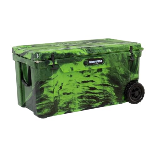 Frosted Frog 110 Qt Rotomolded Insulated Cooler with Wheels, Green Black