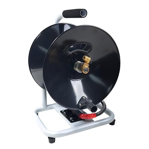 Canpump Portable Sewer Jetting Hose Reel w/Gauge + Nozzle Holders, 4000 psi
