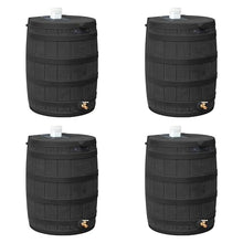 Good Ideas Rain Wizard 40 Gallon Plastic Rain Water Collection Barrel Drum with Brass Spigot Black