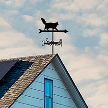 Cat Metal Weathervane Stainless Steel Wind Vane with Roof Mount Roof Garden Decorations for Outdoor Farm Yard Garden Gazebo Wind Direction Indicator Kit (Style 1)
