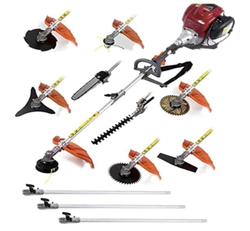 GX50 Multi 12 in 1 Petrol Hedge Trimmer 4 Strokes Brush Cutter Weed Eater Lawn Mower+ 3 Extend Poles