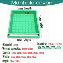 LWJQRSP Invisible Manhole Cover - 4 pcs Resin Garden Grate 40-100 cm Inspection Lid Grass Pot Covers Perfect for Outdoor Landscaping (L W 80cm x 80cm)